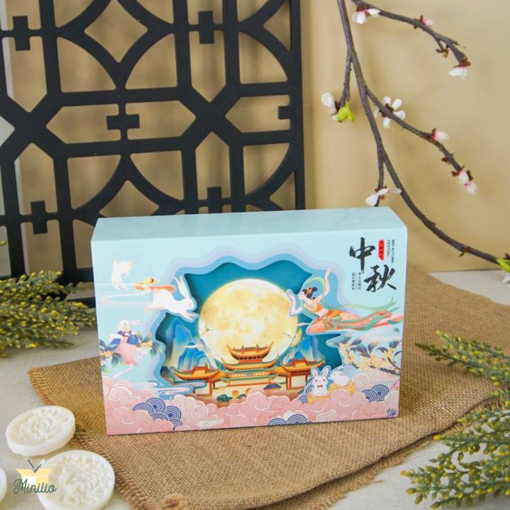 

Min 5 pc - Box Mooncake isi 6 125gr Kotak Dus Gift Box untuk Souvenir Packaging Bingkisan Hampers isi Kue Cake Bulan Autumnn Mooncake (MA668)