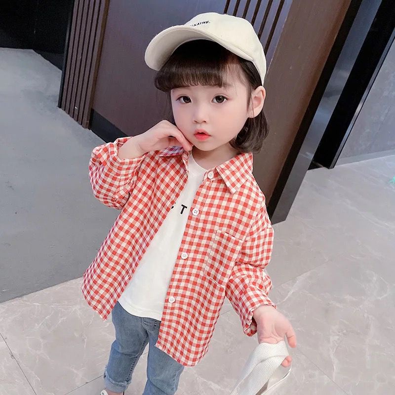 [kid yuki OT] kemeja anak unisex katun kotak varian warna
