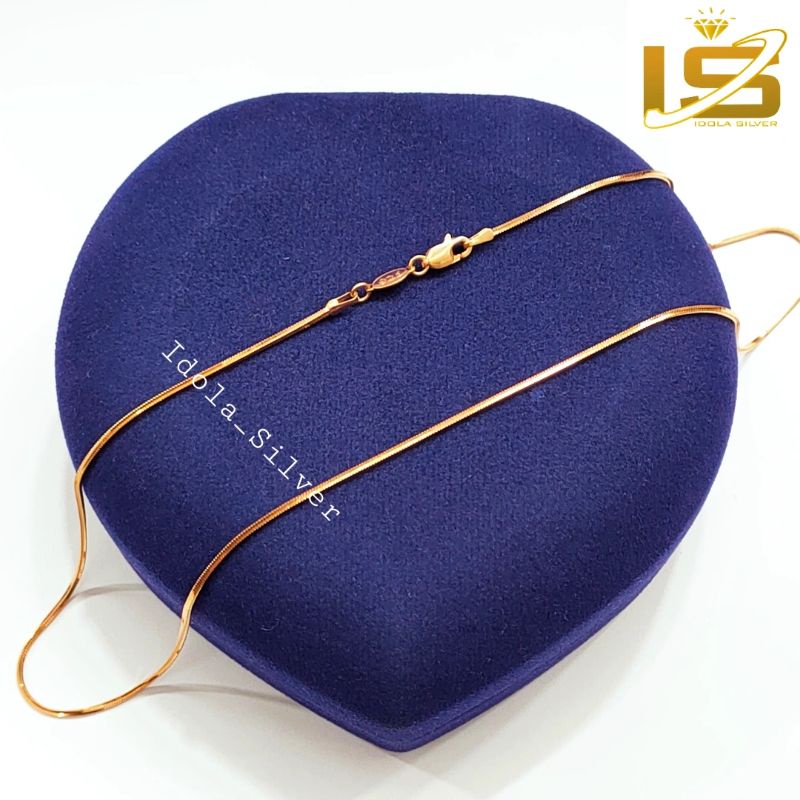 KALUNG PERAK ASLI WANITA PRIA SILVER 925 LAPIS EMAS MODEL CASSANDRA FLEXY - PERHIASAN PERAK ASLI