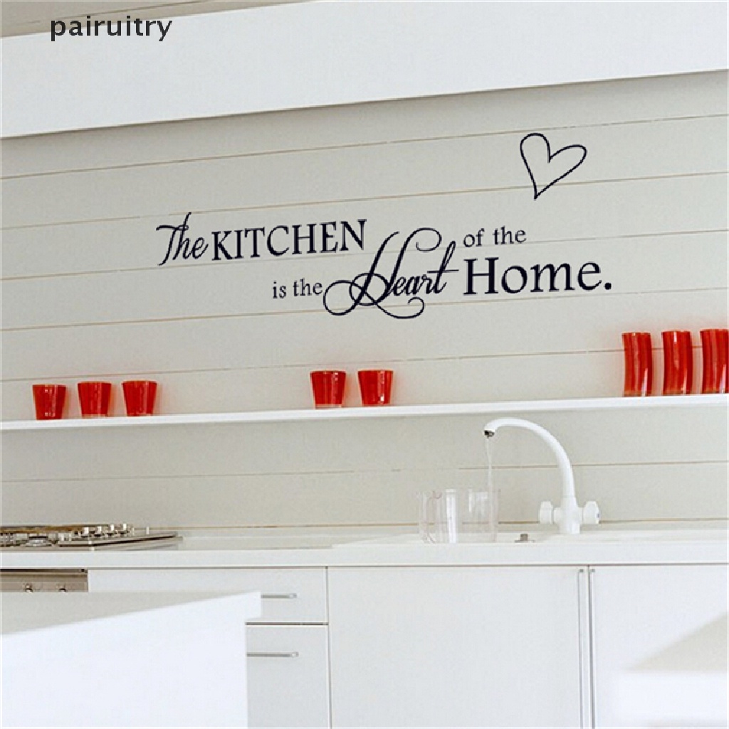 Stiker Dinding Decal Desain Quotes Kitchen Is the Heart of Home Dapat Dicopot