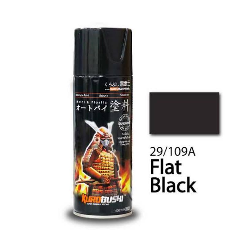 Pylox Pilok Samurai Paint Standard colour 109a Flat Black Warna Solid Hitam Doff 400Ml