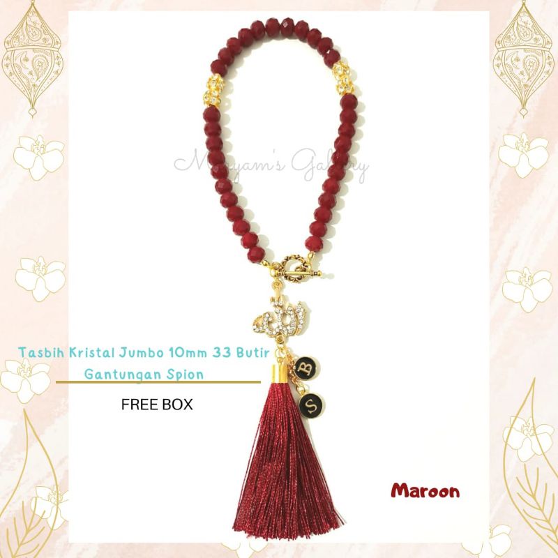 Tasbih hiasan spion mobil kristal jumbo uk 10mm free box