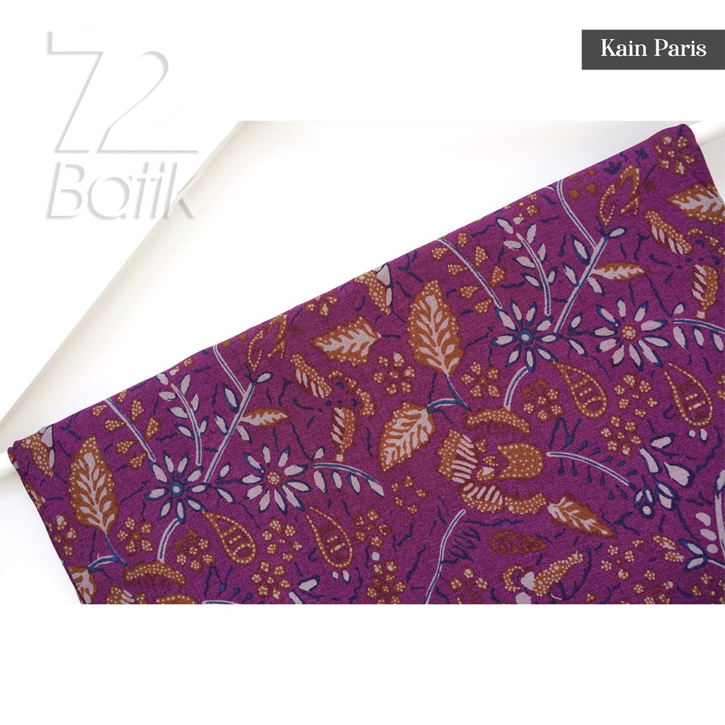 KAIN BATIK PREMIUM Bahan Paris Motif Kembang Setaman Warna Merah Ungu Violet 724595 Cap 72 Jarik Jarit Samping Kebat Panjang Batik Paris Modern Premium Bahan Seragam Batik Pernikahan Kantor Keluarga Murah Kamen Jadi Batik Bali Lembaran