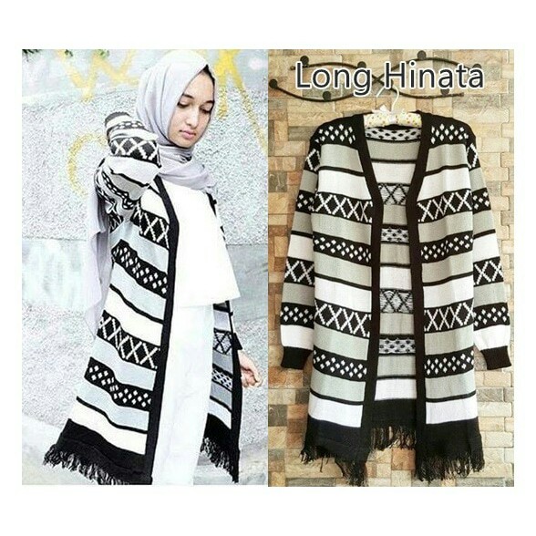 Cardigan Wanita Long Hinata Cardi Baju Rajut