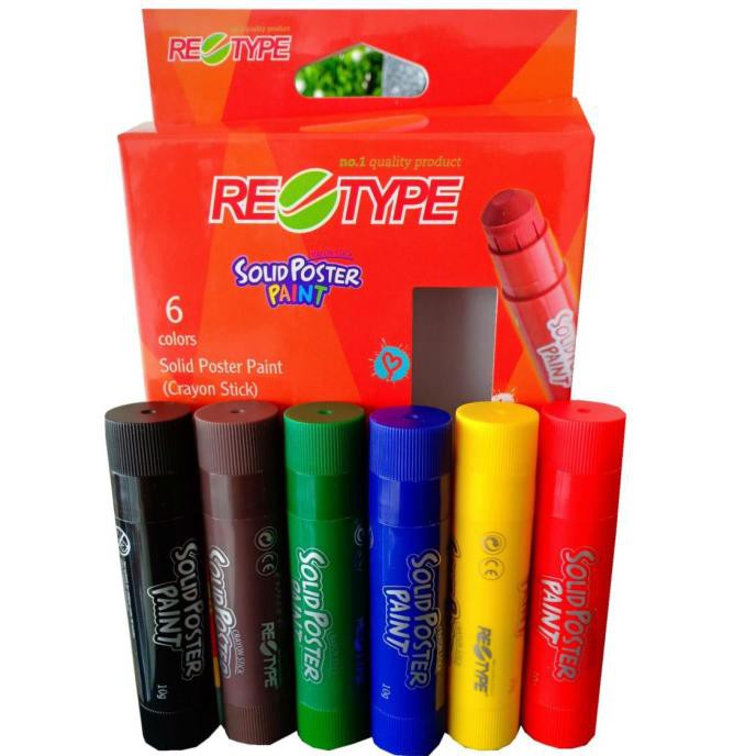 

Big Sale Retype 6Pcs Solid Poster Paint Aman Anak Bayi Crayon Gambar Body Paint Cuci Gudang Awal