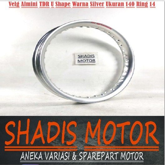 Velg Almini TDR U Shape Ukuran 140 Ring 14 Warna Silver Velg Jari Jari Motor