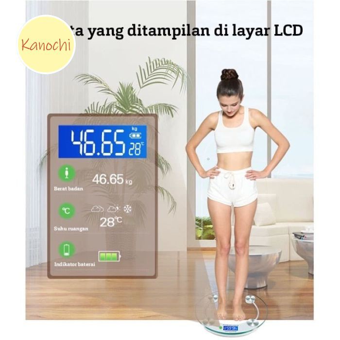 Timbangan Badan Digital Transparan Timbangan Berat Badan