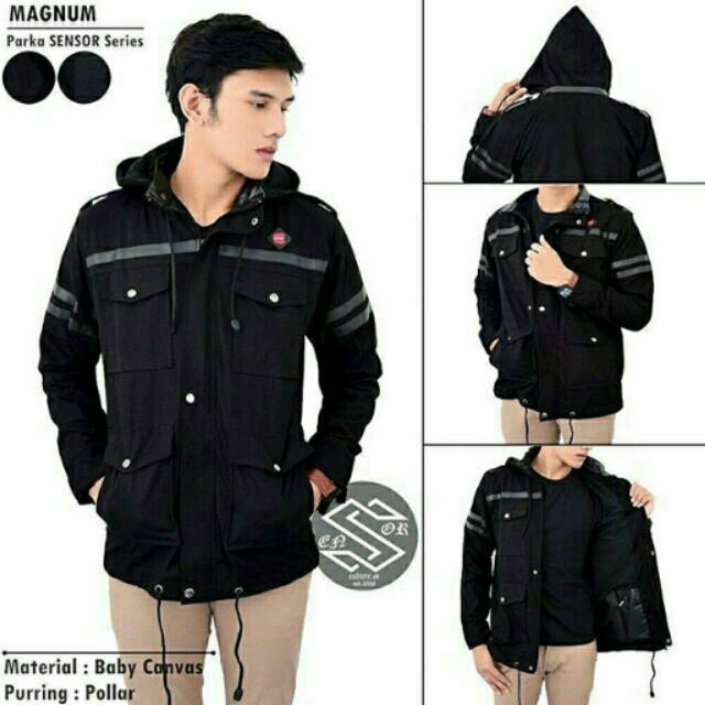 JAKET ZIPPER HOODIE PREMIUM PARKA PRIA/COWOK POLOS HITAM/COKLAT