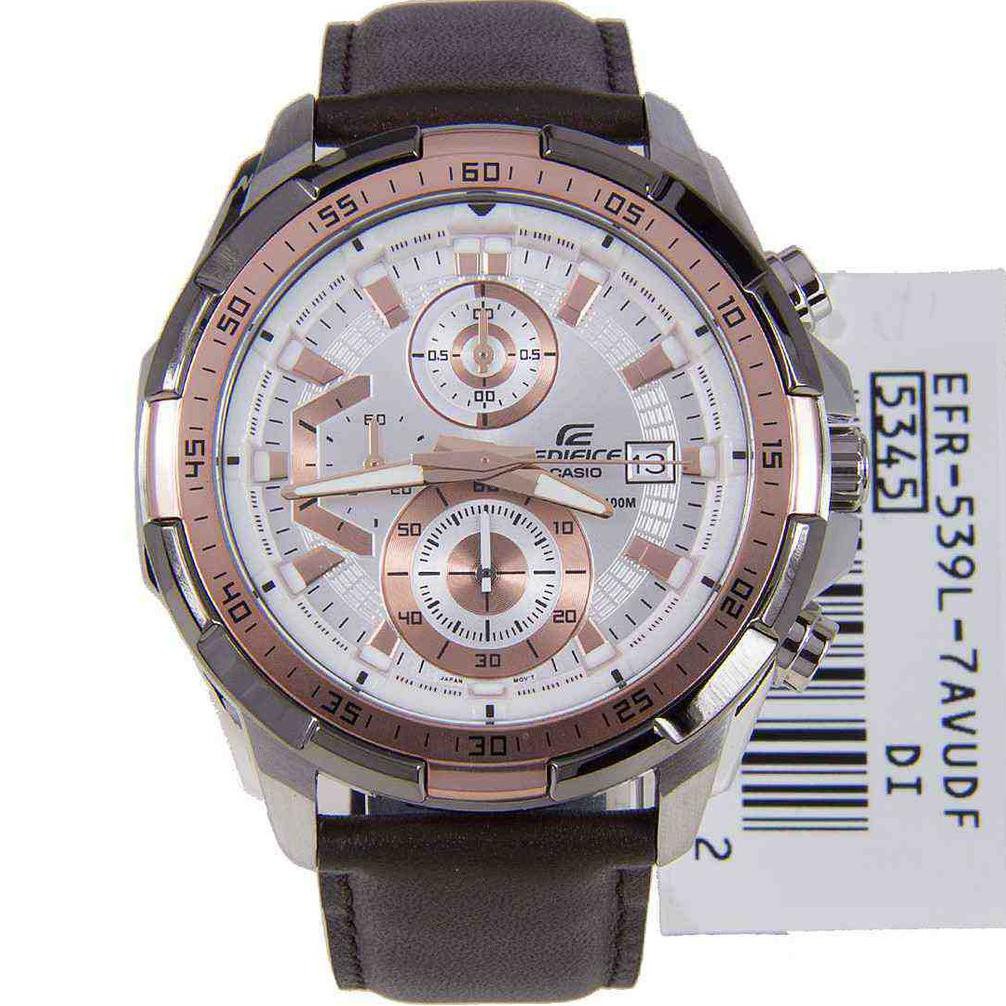 TERLARIS Casio Edifice EFR539 - Jam Tangan Pria Casio - Casio Edifice EFR-539L-7AV Silver Brown