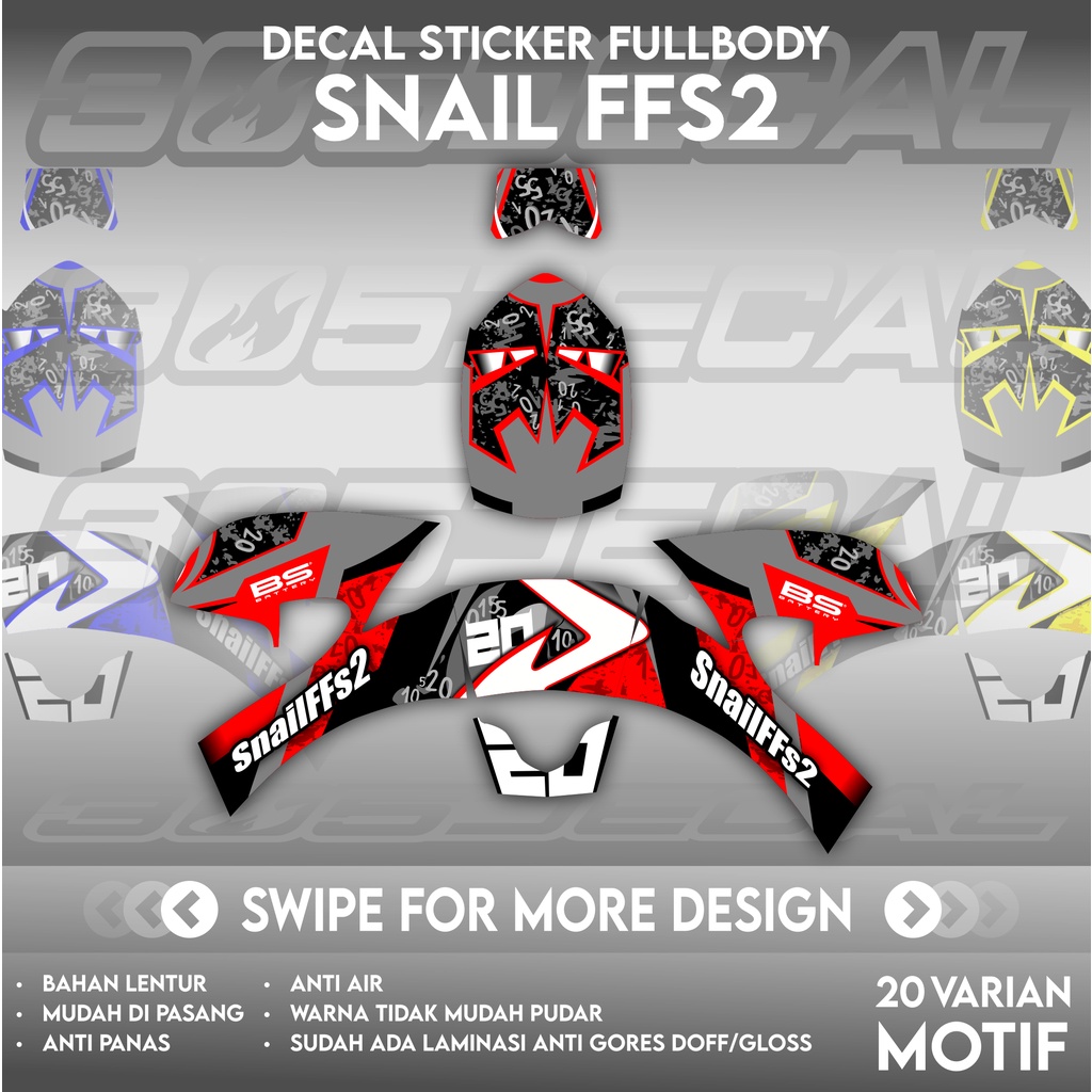 Sticker decal helm Snail FFs2 Motif fabio quartararo | decal helm | decal sticker