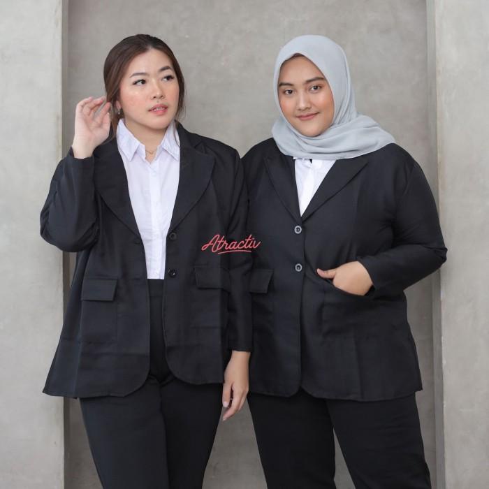 Blazer Hitam Jumbo Wanita Xxl Xxxl Blazer Formal Jumbo Blazer Kantor