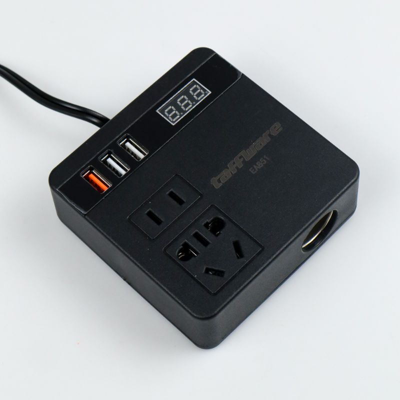Taffware Car Power Konverter DC 12/24 V to DC 110/220 V 150 W with 3 USB Port - EA851