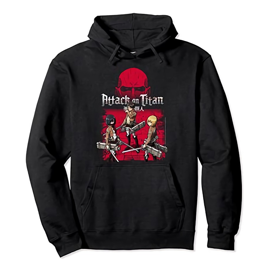 Hoodie Attack On Titan 3 Main Black Anime Shingeki No Kyojin