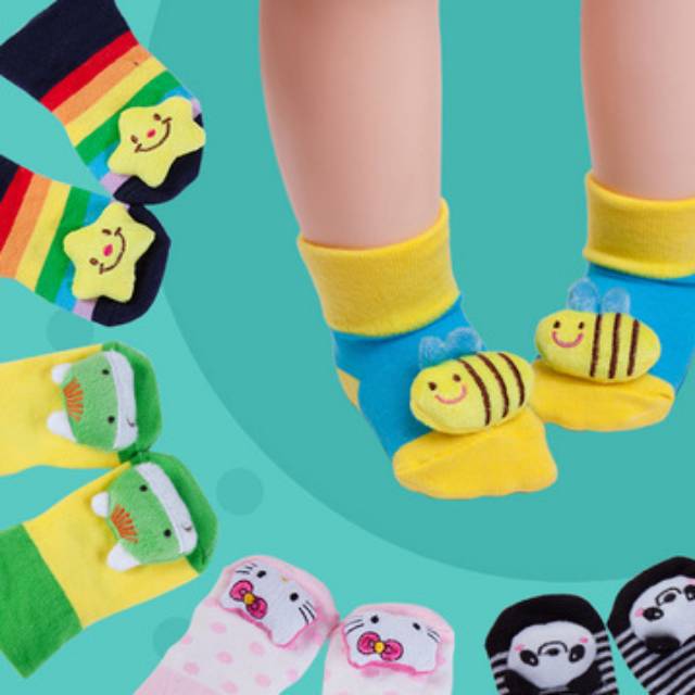 Kaos kaki anak / kaos kaki bayi karakter model timbul anti licin