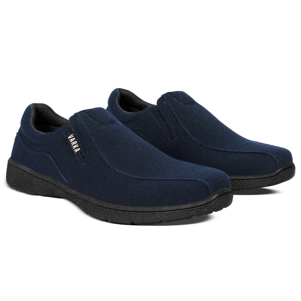 Sepatu Slip On Pria V 57714 Brand Varka Sepatu Kets Santai Jalan Jalan Harga Murah Berkualitas Warna Navy