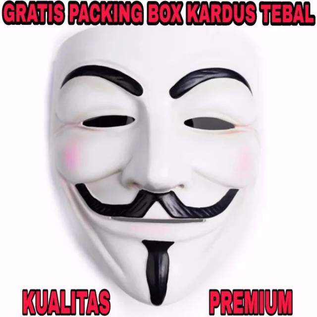 (Gratis Packing BOX) Topeng anonymous topeng hacker topeng mainan anak topeng pesta topeng vendetta