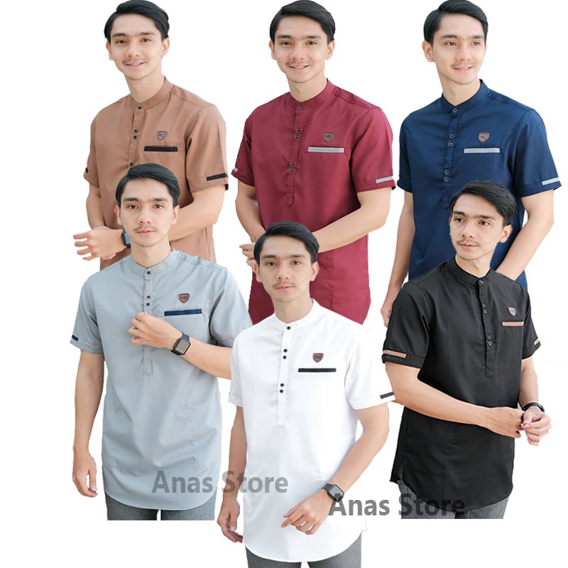 Baju Koko Kurta Dewasa Lengan Pendek Material Catton Adem Serap Keringat