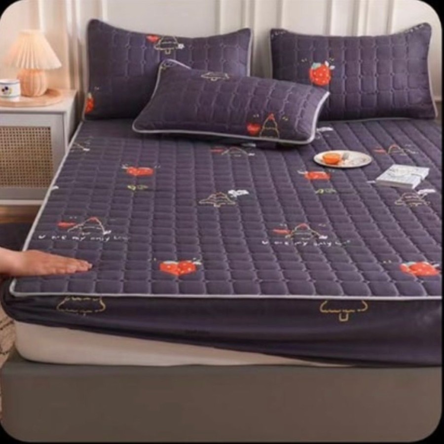Sprei Waterproof Anti Air Ompol Motif Karakter Size 180x200-Jamur