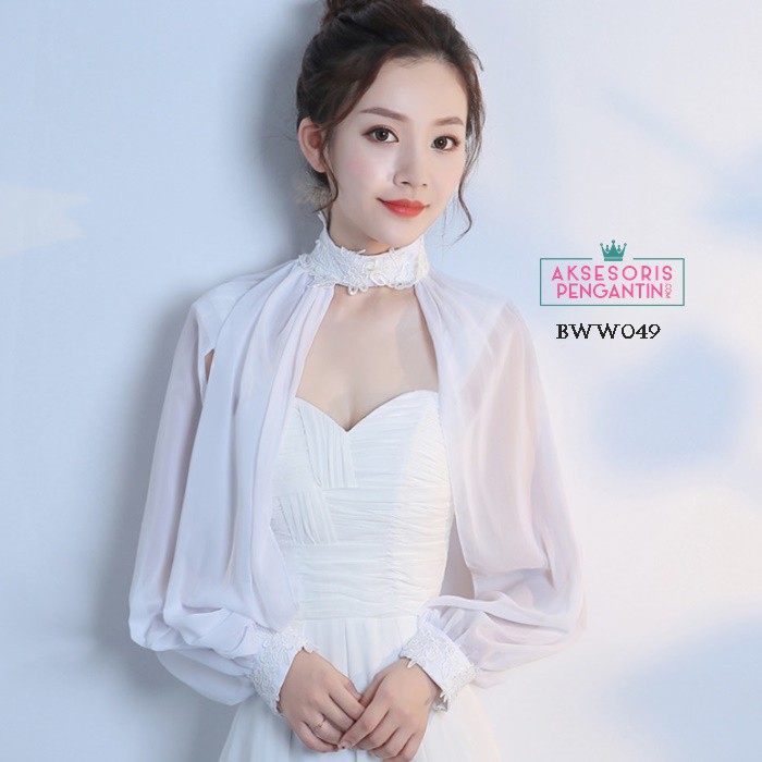 [BISA COD] ASESORIS PENGANTIN PESTA BOLERO WANITA KOREA MODERN LACE BWW049