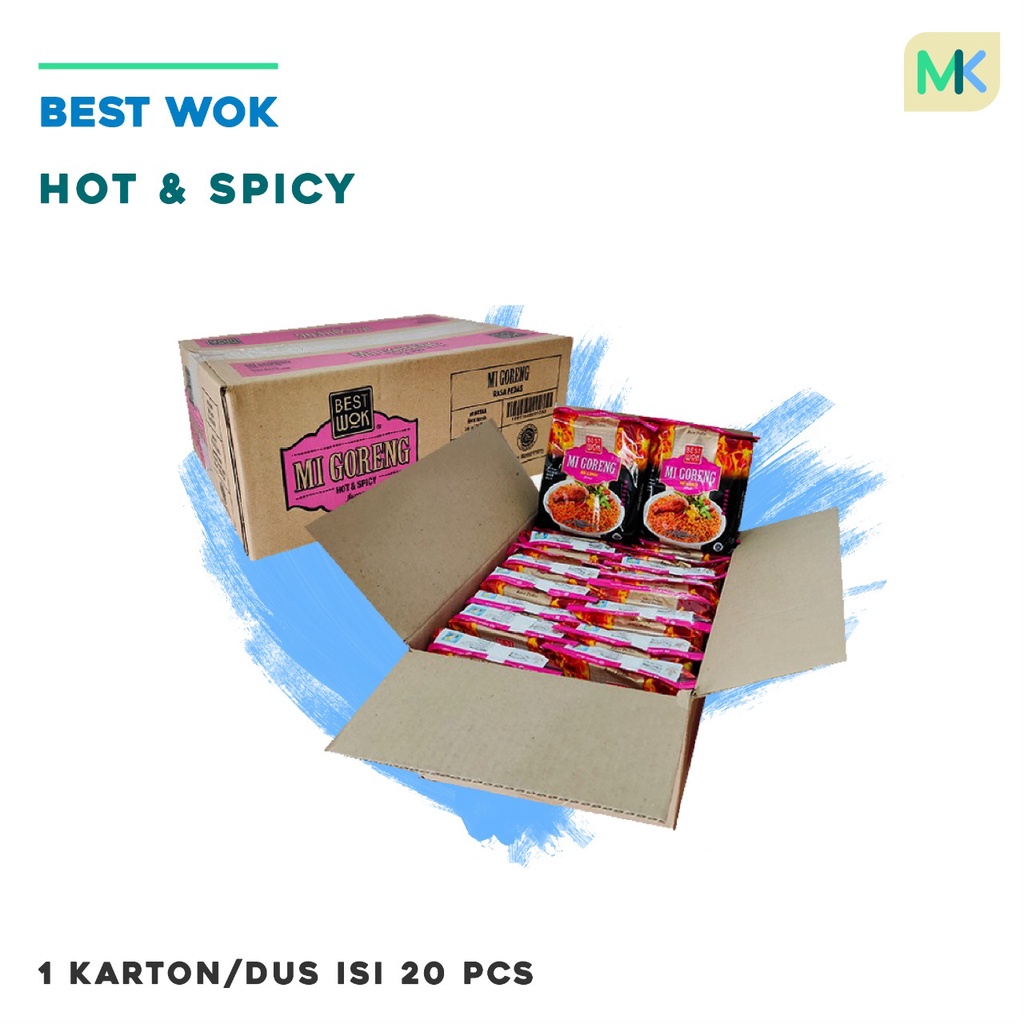 

1 KARTON / DUS MIE BEST WOK GORENG HOT & SPICY 80GR ISI 20 PCS - HALAL