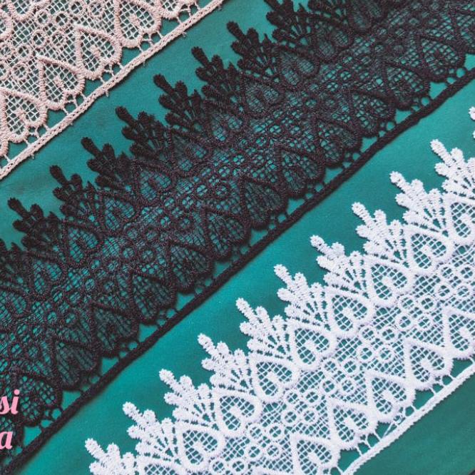 RENDA GIPER LEBAR 10CM, RENDA BORDIR LEBAR 10CM ISI 15 YARD