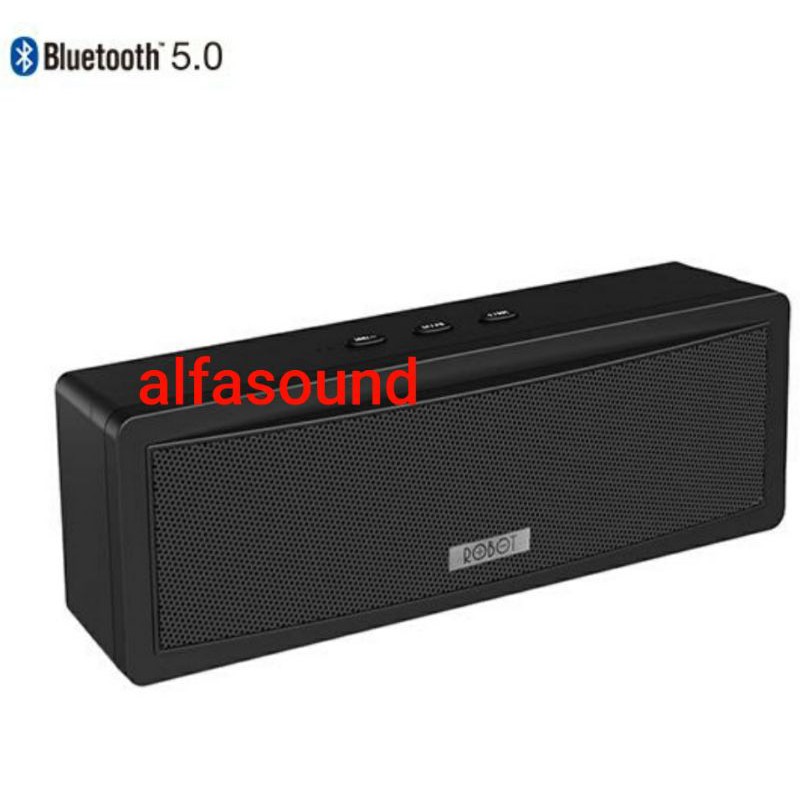 Speaker Black Bluetooth 5.0 Robot RB430 Square Mini HiFi Garansi Ori