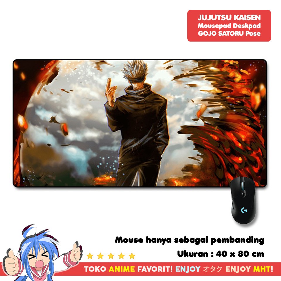 Mousepad Anime Gaming Deskpad Anime Jujutsu Kaisen Gojo Satoru Pose