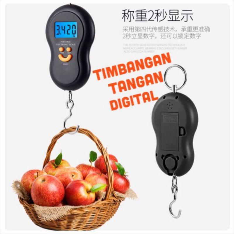 Timbangan Barang Digital   Gantung Koper Tangan 40Kg Led Nyala Portable / Timbangan koper Portable / TIMBANGAN MINI PORTABLE