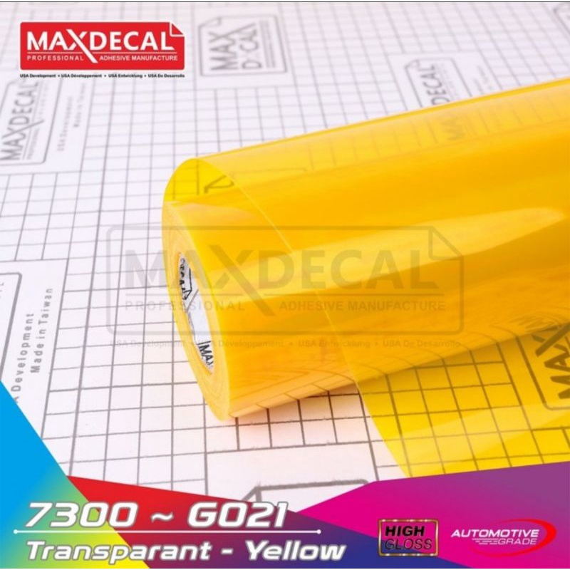 Sticker Maxdecal 7300 G021 Yellow Kuning Transparent Transparan Crystal