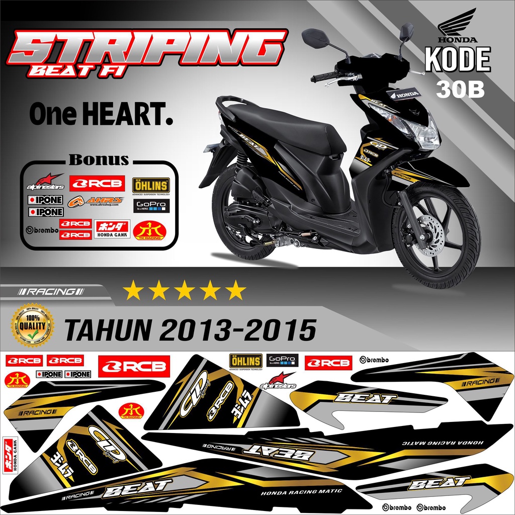 Striping Beat fi 2013-2016 Stiker Motor Beat kode 30