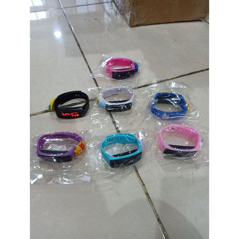 jam tangan led digital anak model gelang karakter kartun