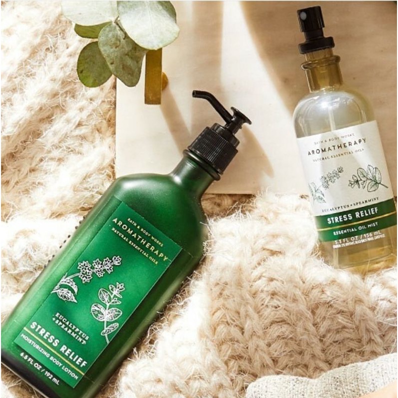 BATH &amp; BODY WORKS BBW AROMATHERAPY STRESS RELIEF EUCALYPTUS + SPEARMINT ESSENTIAL OIL MIST PILLOW &amp; BODY MIST 156 ML GREAT FOR PILLOW &amp; LINEN