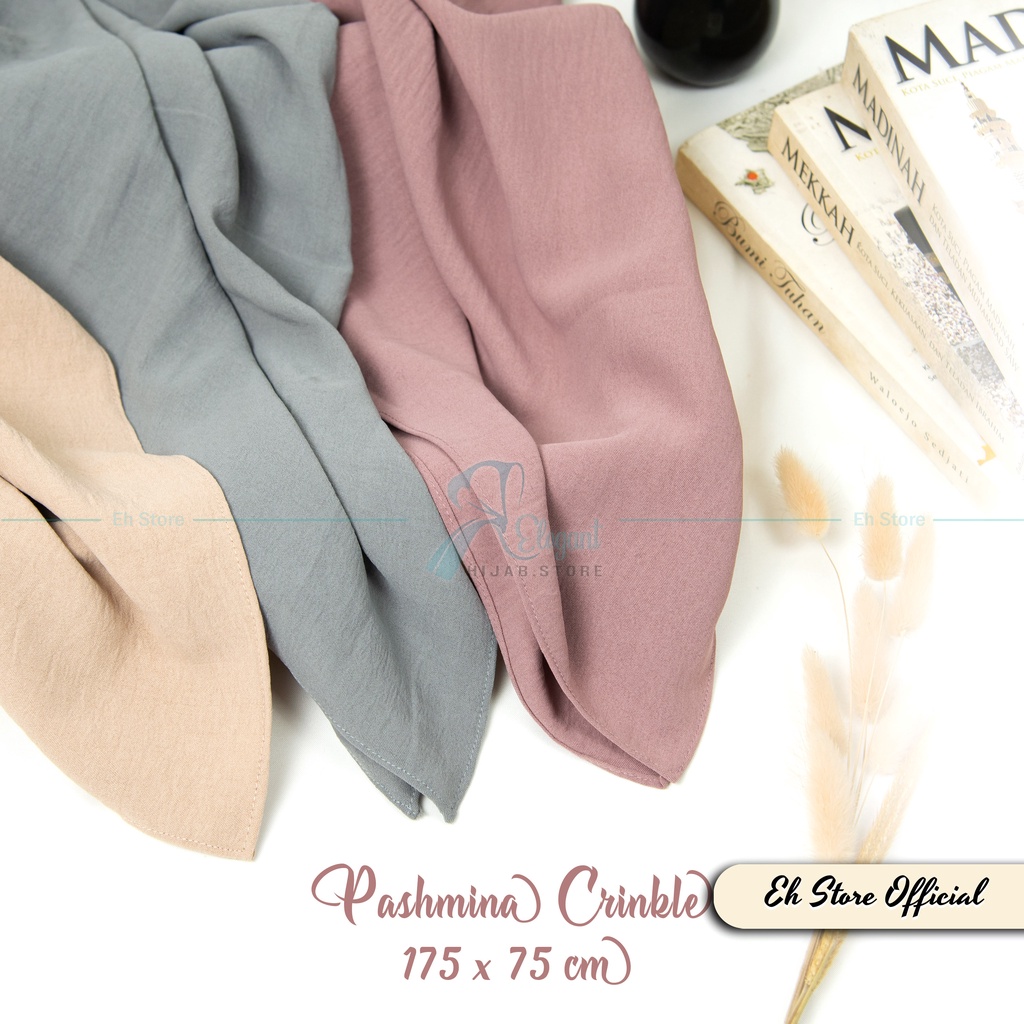 PASMINA / PASHMINA CRINKLE AIRFLOW PREMIUM 175 X 75 CM JAHIT TEPI