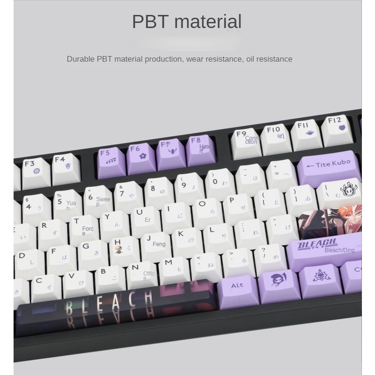 Purple Reaper keycap Game console keyboard cap Cartoon animation original height PBT sublimation applicable 61/64/68/87/980/104/134 keycap