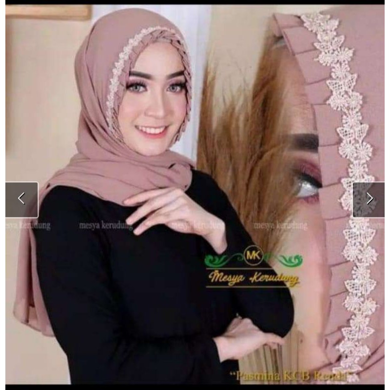 Pasmina Lipit renda daun KCB BABYDOLL