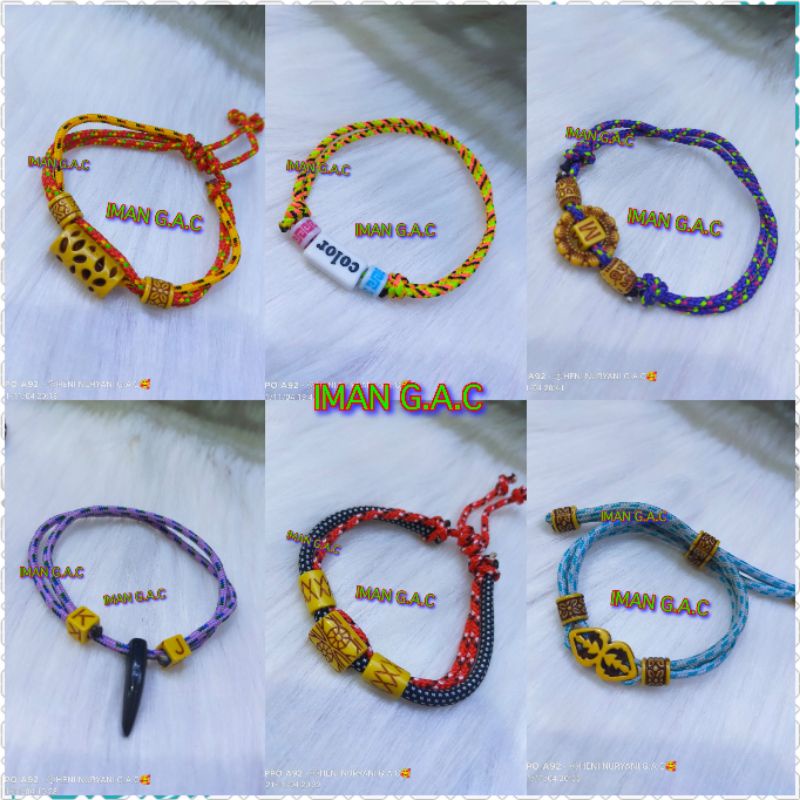 Gelang tumpuk tali etnik isi 12pcs harga lusinan/gelang tali peria wanita/gelang bahan tali