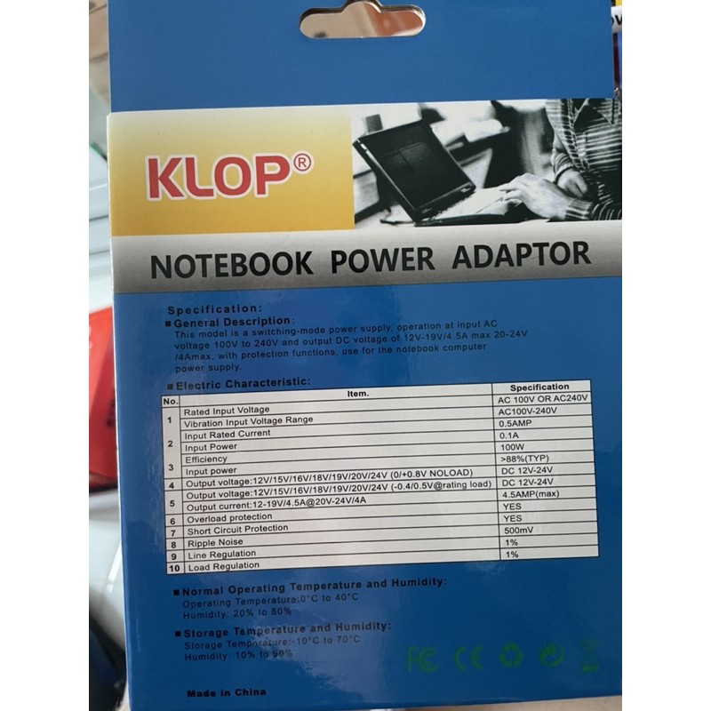 ADAPTOR LAPTOP KLOP