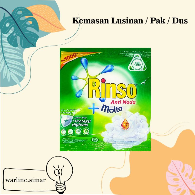 Rinso Diterjen Bubuk Sachet Renceng Rinso Bubuk Ditergen Sabun Cuci Baju Sachet Rinso Molto Bubuk Sa