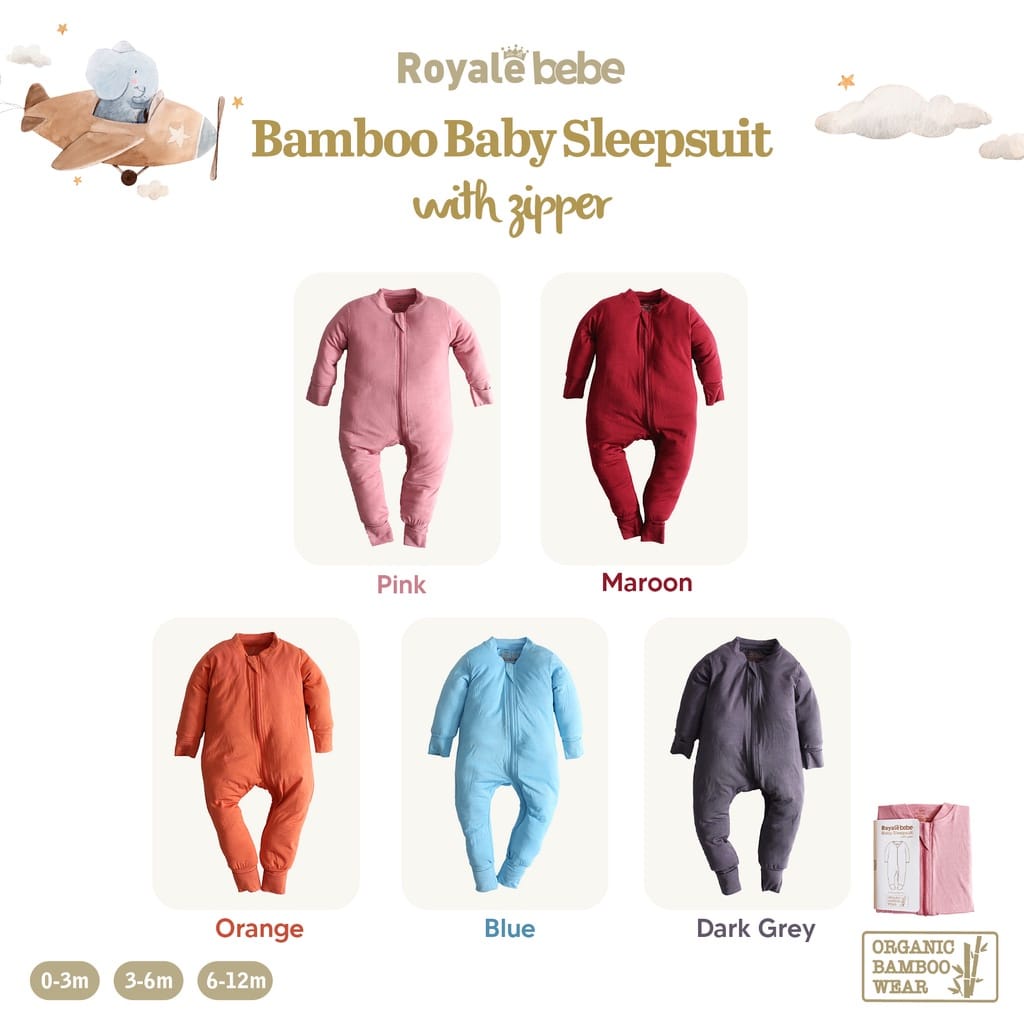 Royale Bebe Baby Sleepsuit With Zipper (Warna Dikirim Random)