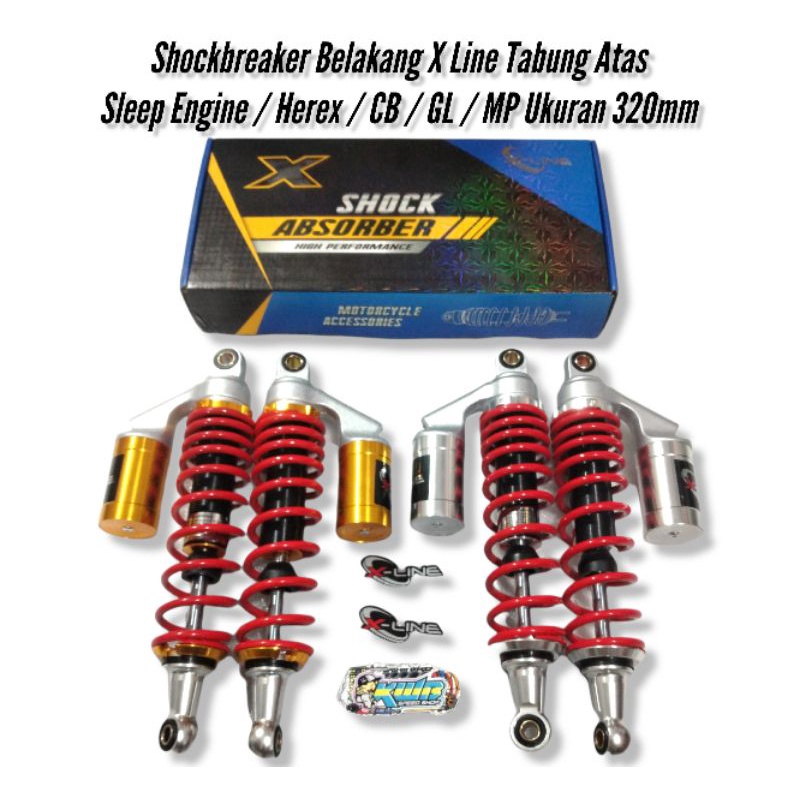 Shock Skok Belakang Xline X Line 508 Copy YSS Tabung Atas Ukuran 320mm 32cm XLine Shock 508 Bebek, Herex ukuran 320mm shockbreaker sekok shock PNP pnp F1Zr Vega Jupiter ukuran 320mm PNP herex gl MP Tiger grand c70 model yss tabung