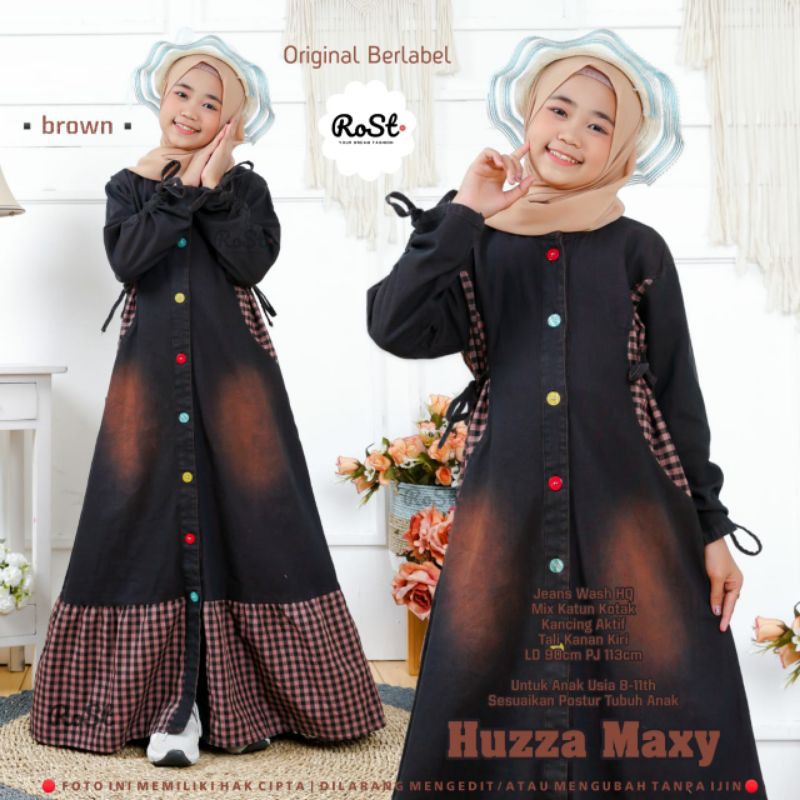 Huzza Kids gamis Gamis anak mewah - Gamis anak premium - Baju anak lebaran -  anak terbaru umur 7-14