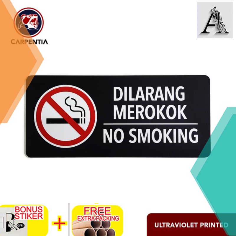 

Promo Sign DILARANG MEROKOK / Besar / Label Akrilik 27x12 cm/A - Hitam Matte