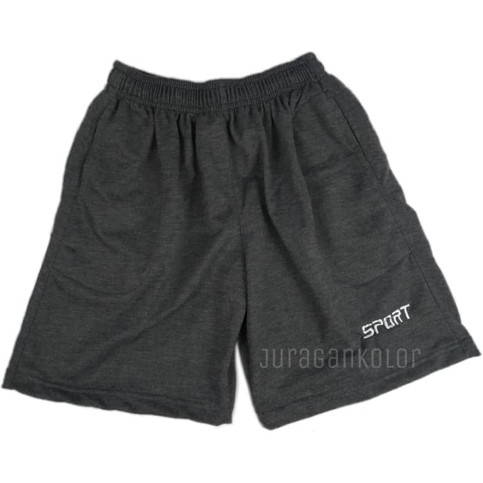 Celana Pendek Pria / Wanita Santai Polos Kaos Baby Terry Bordir -BTB52