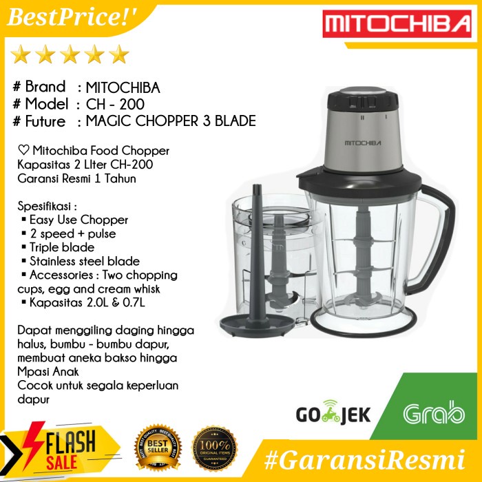Jual Chopper Mitochiba Ch-200 Ch 200 / Blender Bumbu Mitochiba Ch200 5 Lt