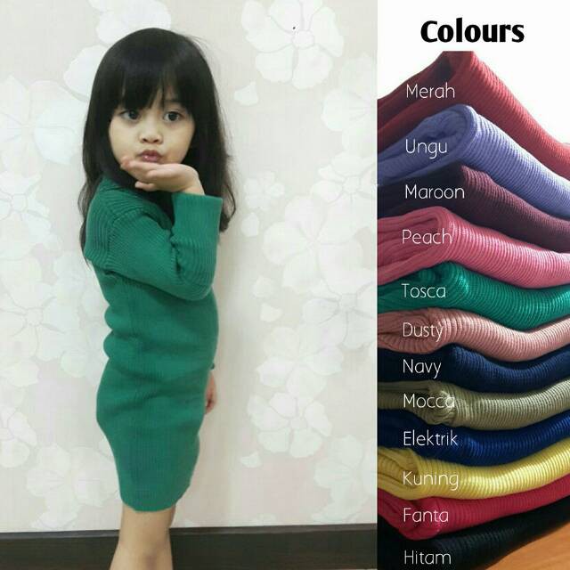 DRESS RAJUT 1-3th ANAK PEREMPUAN tangan panjang ADILA dress