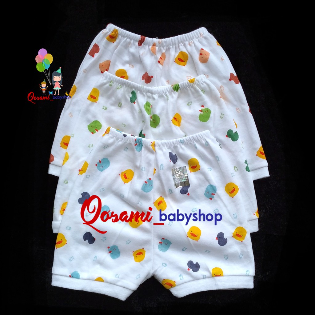 SHANKUSEN 3 pcs Celana Pendek Bayi Newborn Motif SNI