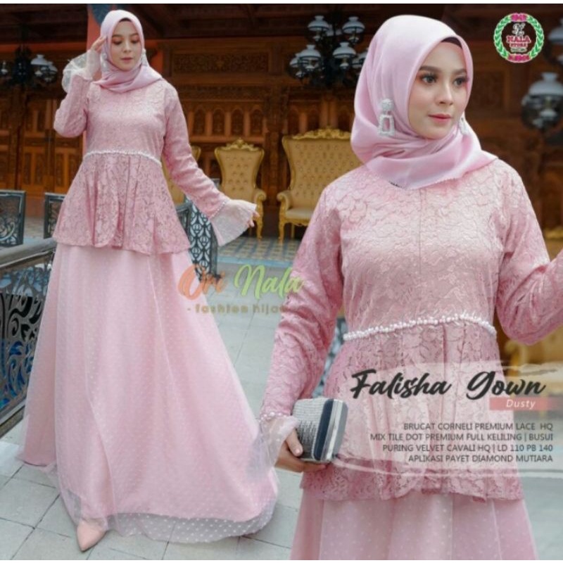 Dress Brukat Tille dot Falisha Gown ORI Nala
