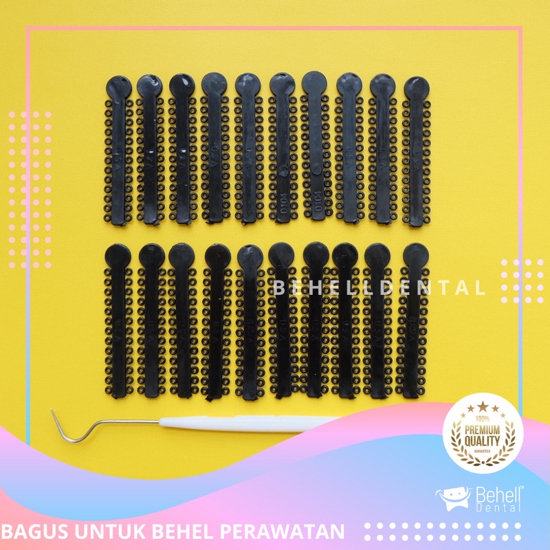 1Pics HITAM USA | KARET BEHEL GIGI POWER O SUPER MURAH WARNA BLACK // RUBBER BAND MOTIF RING BULAT // Ligature Ties Orthodontic Ortho Dental ORIGINAL // BEHELLDENTAL PO2