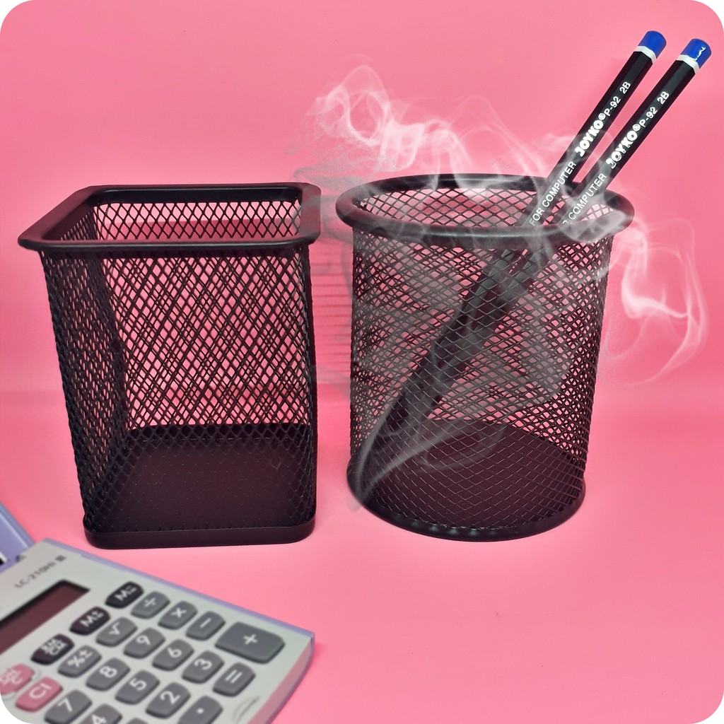 Tempat Pensil Tempat Pulpen Rak Jaring Bulat Kotak Tempat Pensil Tempat Pulpen Rak Jaring Bulat Kotak