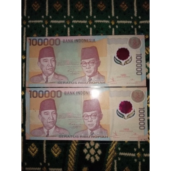 Uang Kuno Asli 100.000 Polymer Tahun 1999